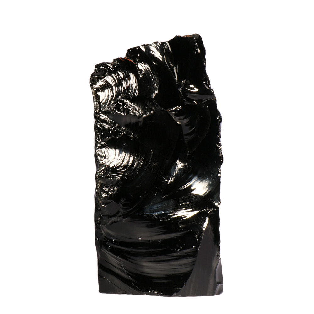 Obsidiaan ruw staand 11 x 8 x 22,5 cm | 2606 gram