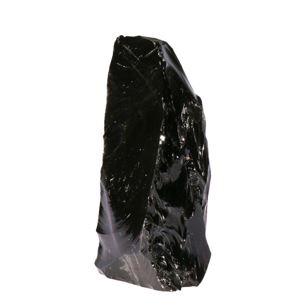 Obsidiaan ruw staand 10 x 8 x 22 cm | 2780 gram