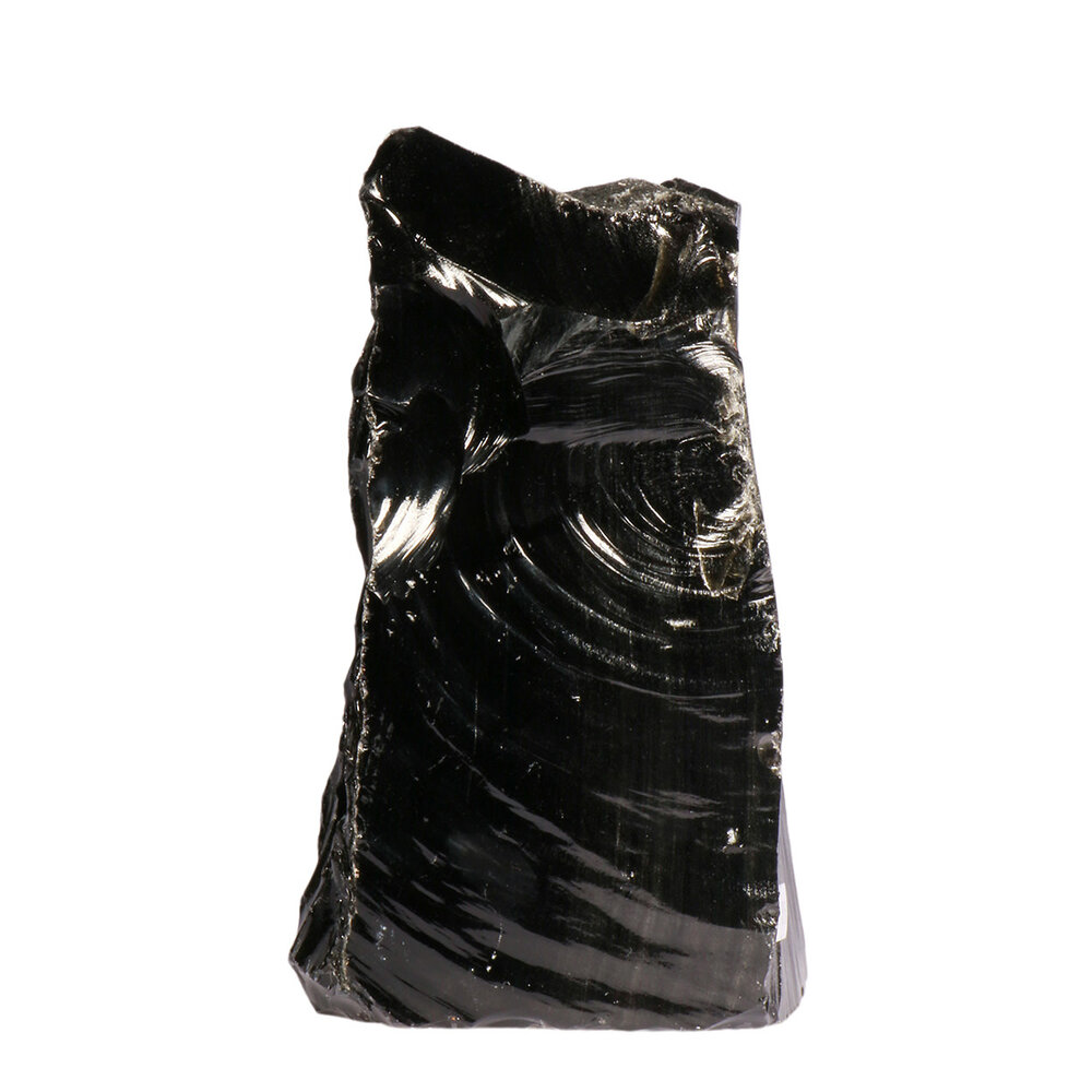 Obsidiaan ruw staand 7,5 x 9 x 18,5 cm | 2983 gram