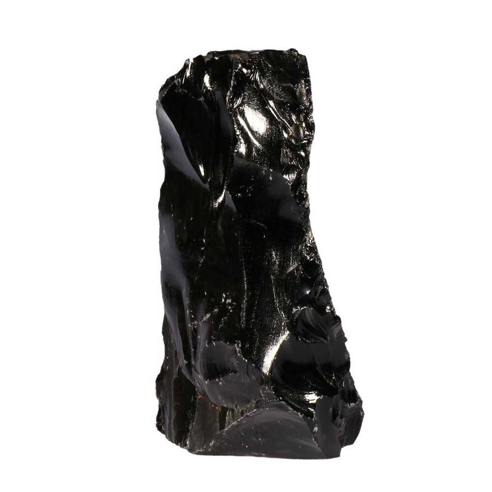 Obsidiaan (zilver) ruw staand 14 x 9 x 23 cm | 3933 gram