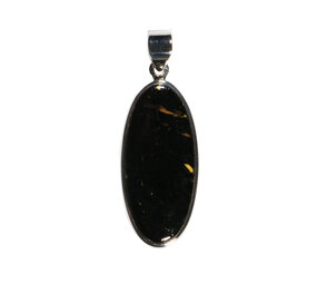 Zilveren hanger nuummiet | ovaal 3,5 x 1,5 cm