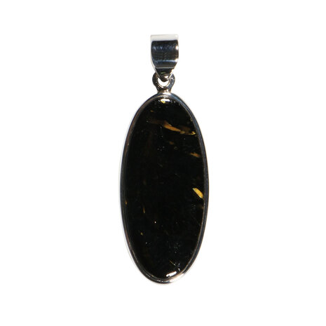 Zilveren hanger nuummiet | ovaal 3,5 x 1,5 cm