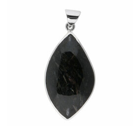 Zilveren hanger nuummiet | ruit 5,5 x 2,3 cm