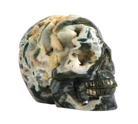 Mosagaat kristallen schedel 12,5 x 10,5 x 8,5 cm | 1464 gram Mosagaat kristallen schedel 12,5 x 10,5 x 8,5 cm | 1464 gram