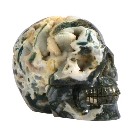 Mosagaat kristallen schedel 12,5 x 10,5 x 8,5 cm | 1464 gram Mosagaat kristallen schedel 12,5 x 10,5 x 8,5 cm | 1464 gram