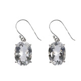Zilveren oorbellen bergkristal | ovaal facet gezet 1,8 x 1,3 cm Zilveren oorbellen bergkristal | ovaal facet gezet 1,8 x 1,3 cm