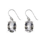 Zilveren oorbellen bergkristal | ovaal facet gezet 1,8 x 1,4 cm Zilveren oorbellen bergkristal | ovaal facet gezet 1,8 x 1,4 cm