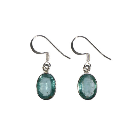 Zilveren oorbellen kyaniet (aqua) ovaal facet 1,2 x 0,9 cm Zilveren oorbellen kyaniet (aqua) ovaal facet 1,2 x 0,9 cm