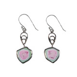 Zilveren oorbellen toermalijn (watermeloen) | 1,3 x 1,3 cm Zilveren oorbellen toermalijn (watermeloen) | 1,3 x 1,3 cm