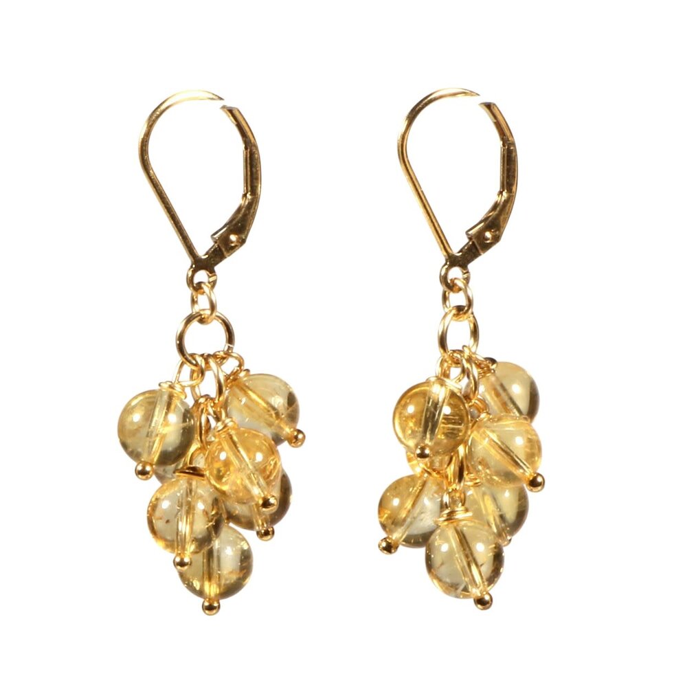 Gold filled oorbellen citrien tros Gold filled oorbellen citrien tros