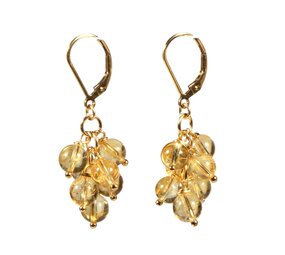 Gold filled oorbellen citrien tros Gold filled oorbellen citrien tros