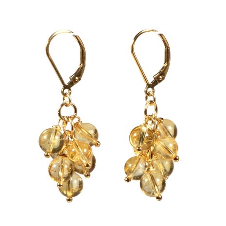 Gold filled oorbellen citrien tros Gold filled oorbellen citrien tros
