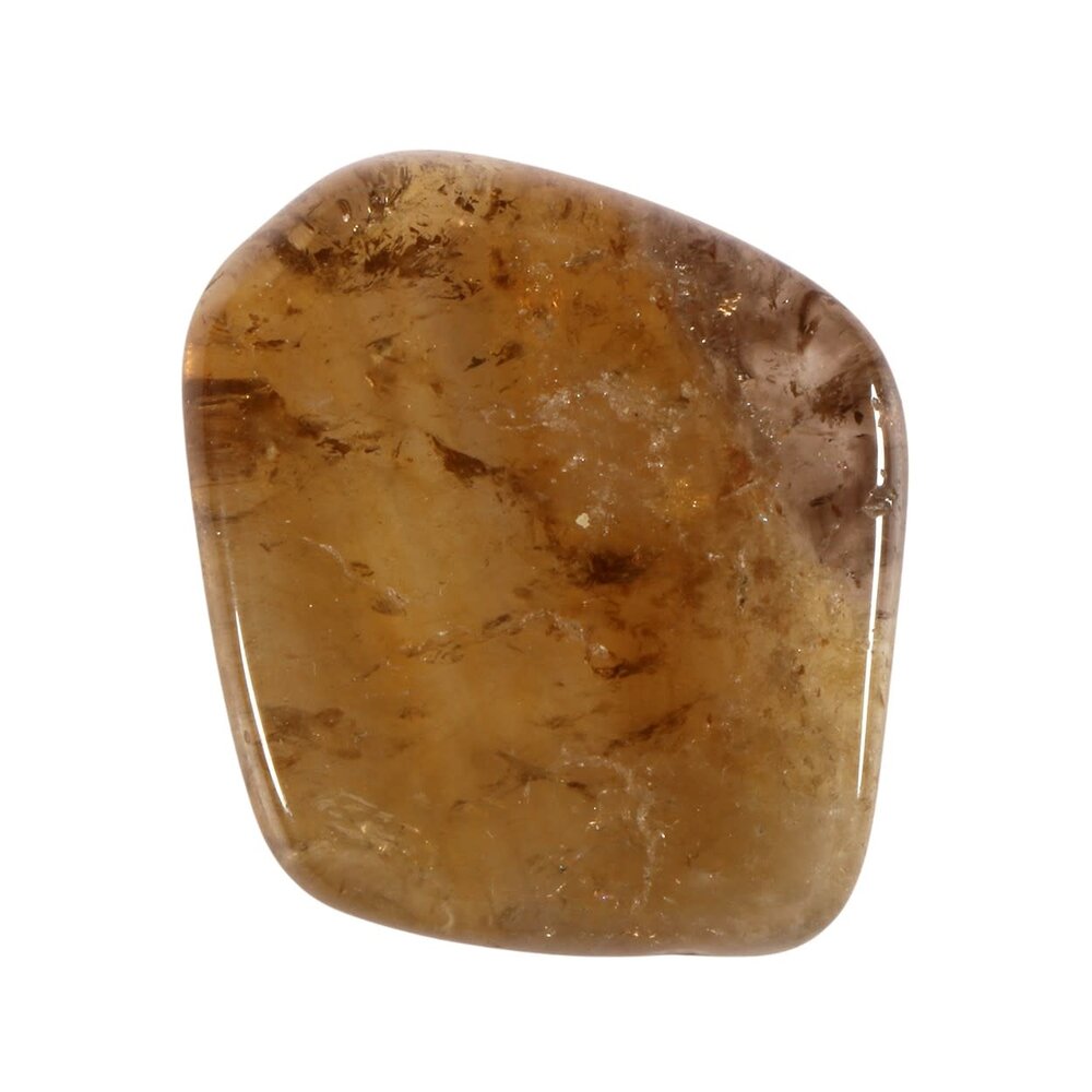 Citrien met rookkwarts (smoky citrien) steen plat gepolijst Citrien met rookkwarts (smoky citrien) steen plat gepolijst