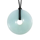 Aquamarijn (blauw) hanger donut 3,8 - 4,2 cm