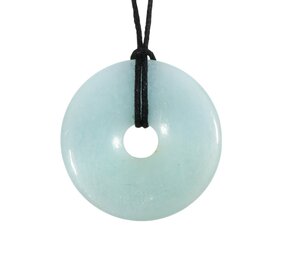 Aquamarijn (blauw) hanger donut 3,8 - 4,2 cm Aquamarijn (blauw) hanger donut 3,8 - 4,2 cm