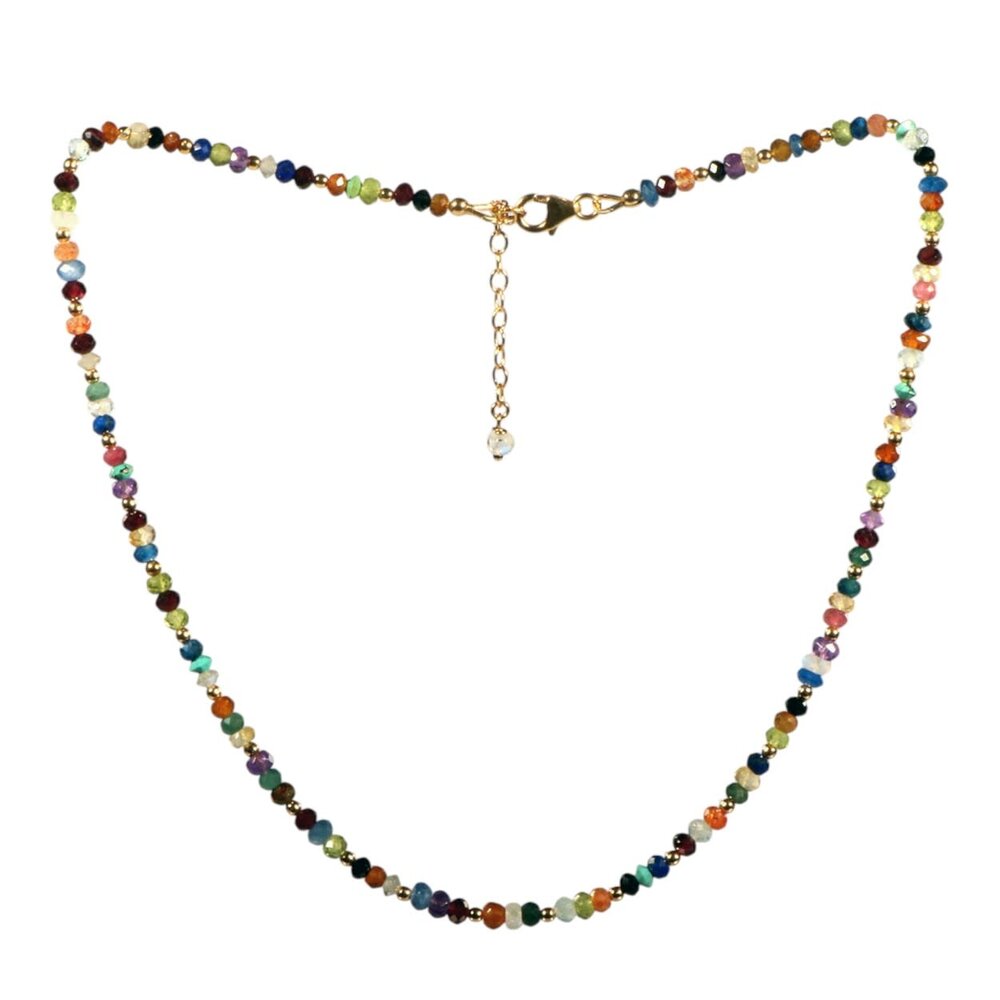 Gold filled ketting met multicolour gefacetteerde rondelles Gold filled ketting met multicolour gefacetteerde rondelles