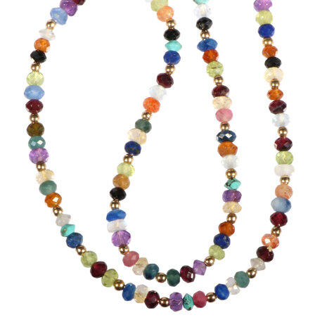 Gold filled ketting met multicolour gefacetteerde rondelles Gold filled ketting met multicolour gefacetteerde rondelles