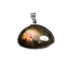 Zilveren hanger labradoriet | driehoek 2,2 x 3,3 cm Zilveren hanger labradoriet | driehoek 2,2 x 3,3 cm