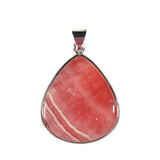 Zilveren hanger rhodochrosiet | druppel 3,7 x 2,8 cm