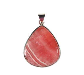 Zilveren hanger rhodochrosiet | druppel 3,7 x 2,8 cm Zilveren hanger rhodochrosiet | druppel 3,7 x 2,8 cm