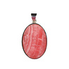 Zilveren hanger rhodochrosiet | ovaal 3,4 x 2,3 cm Zilveren hanger rhodochrosiet | ovaal 3,4 x 2,3 cm