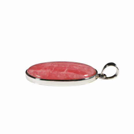 Zilveren hanger rhodochrosiet | ovaal 3,4 x 2,3 cm Zilveren hanger rhodochrosiet | ovaal 3,4 x 2,3 cm