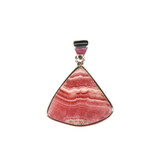 Zilveren hanger rhodochrosiet | driehoek 2,1 x 2,3 cm