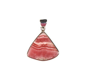 Zilveren hanger rhodochrosiet | driehoek 2,1 x 2,3 cm Zilveren hanger rhodochrosiet | driehoek 2,1 x 2,3 cm