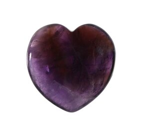 Amethist (donker) edelsteen hart 4 cm