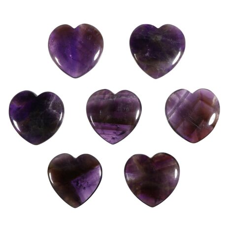 Amethist (donker) edelsteen hart 4 cm