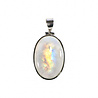 Zilveren hanger maansteen (regenboog) | ovaal 2,9 x 2,1 cm