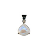 Zilveren hanger maansteen (regenboog) | druppel facet 1,3 x 1,4 cm