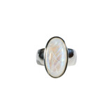 Zilveren ring maansteen (regenboog) maat 17 | ovaal 1,8 x 1 cm