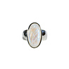 Zilveren ring maansteen (regenboog) maat 17 | ovaal 1,8 x 1 cm