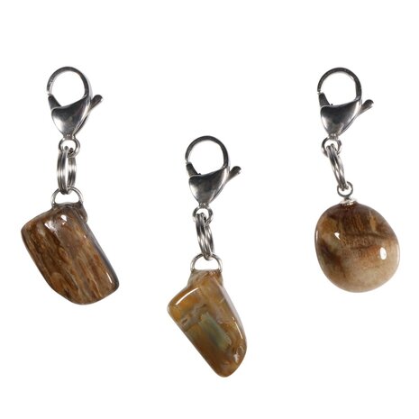 Halsband hanger versteend hout klein