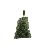 Moldaviet hanger ruw met 14k gouden oogje | 3,62 gram