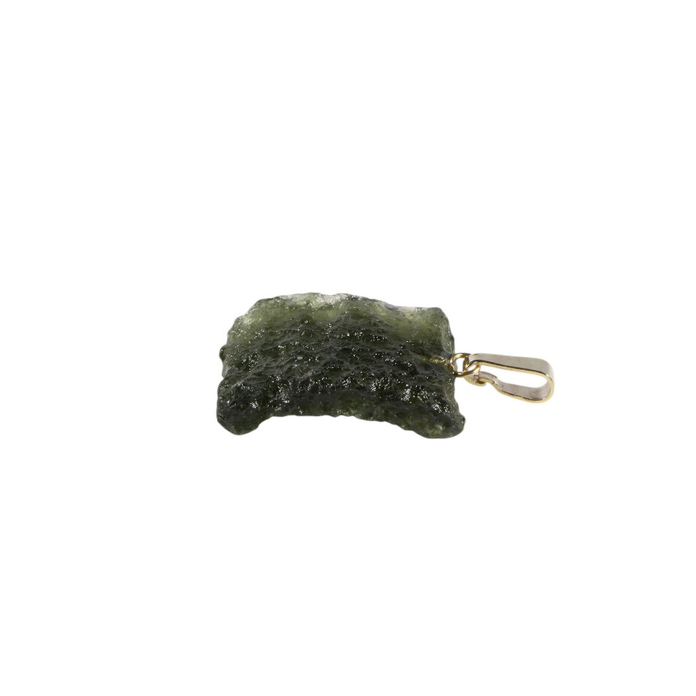 Moldaviet hanger ruw met 14k gouden oogje | 2,66 gram