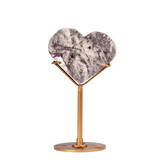 Lepidoliet A-kwaliteit hart op standaard (goudkleurig) klein