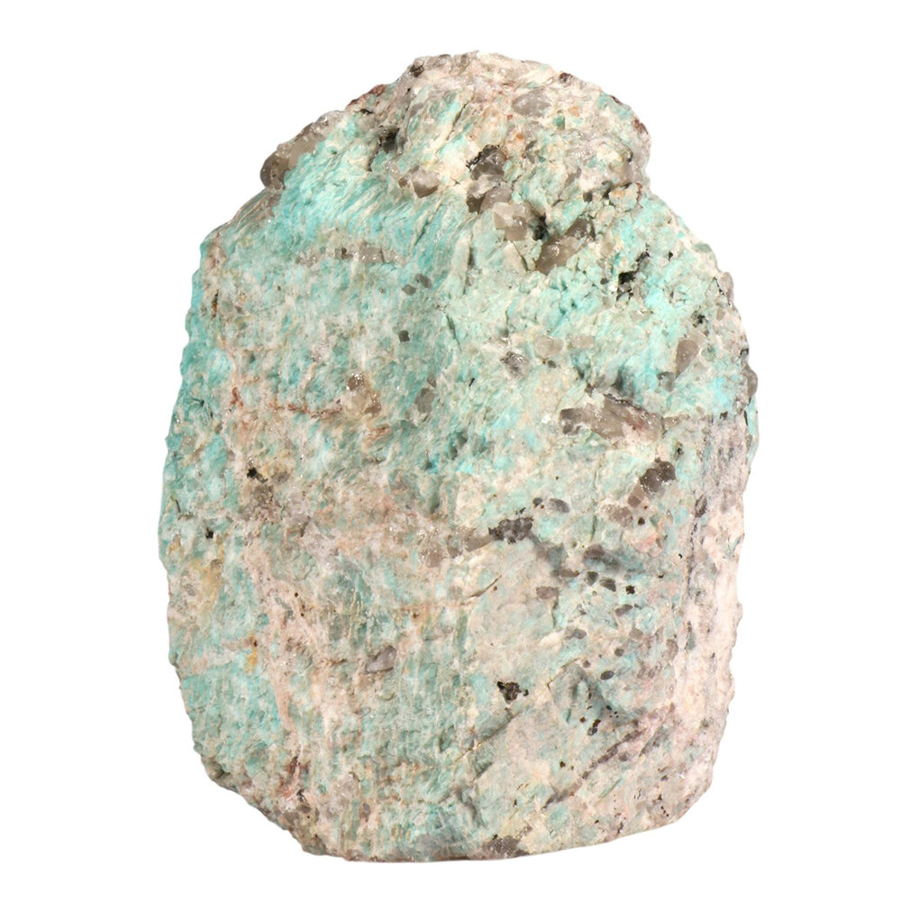 Amazoniet  met rookkwarts ruw staand 14,2 x 11,1 x 9,5 cm | 2027 gram