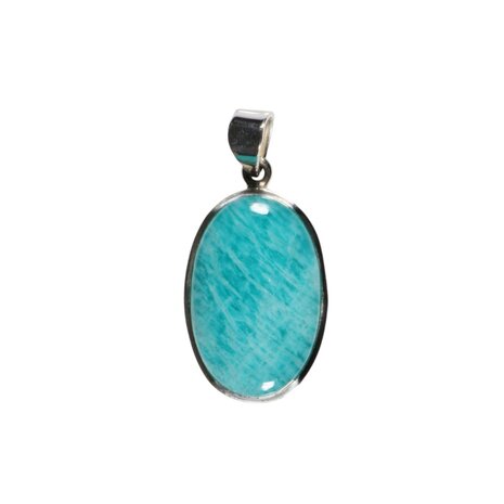 Zilveren hanger amazoniet | ovaal 2,7 x 1,7 cm