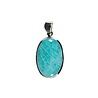 Zilveren hanger amazoniet | ovaal 2,7 x 1,7 cm