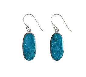 Zilveren oorbellen apatiet | ovaal  2,3  x 1,1 cm