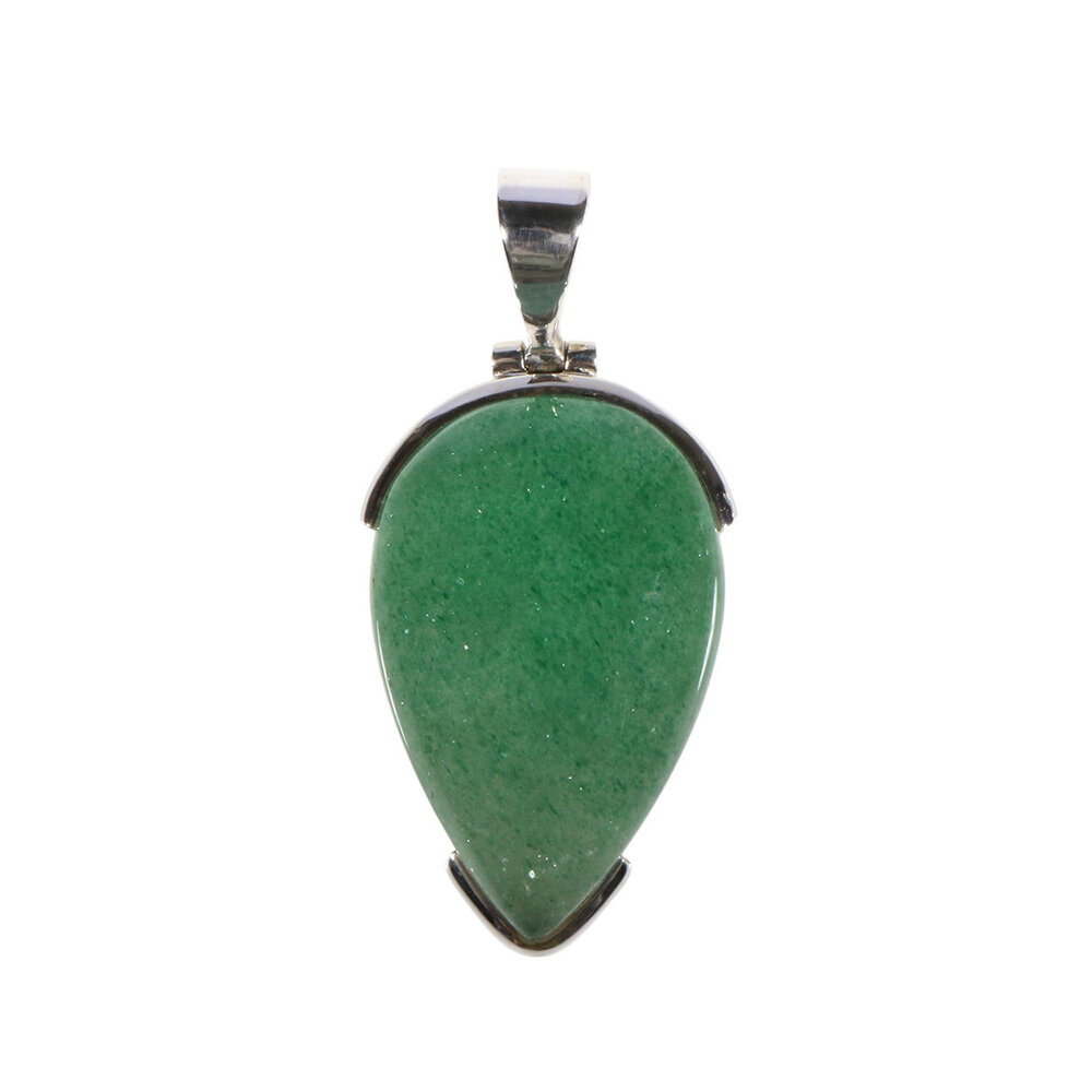 Zilveren hanger aventurijn | druppel 3,2 x 2,1 cm