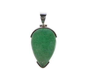 Zilveren hanger aventurijn | druppel 3,2 x 2,1 cm