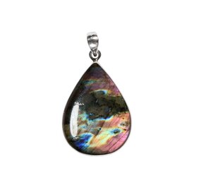 Zilveren hanger labradoriet (paars) | druppel 3,3 x 2,4 cm Zilveren hanger labradoriet (paars) | druppel 3,3 x 2,4 cm