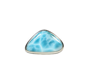 Zilveren ring larimar maat 18 | driehoek 1,4 x 2,3 cm