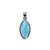 Zilveren hanger larimar | markies 2,1 x 1,1 cm Zilveren hanger larimar | markies 2,1 x 1,1 cm