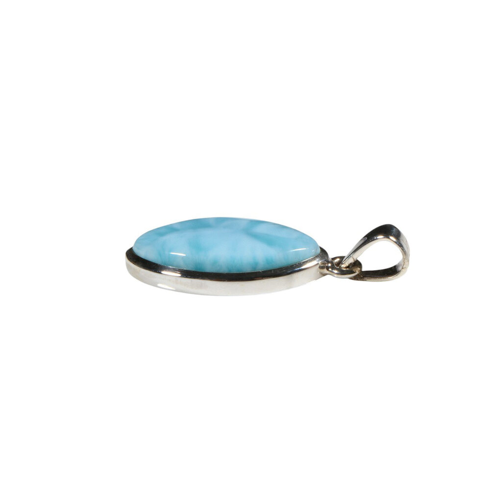 Zilveren hanger larimar | markies 2,1 x 1,1 cm