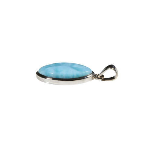 Zilveren hanger larimar | markies 2,1 x 1,1 cm