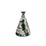 Zilveren hanger mosagaat | driehoek 2,4 x 1,8 cm